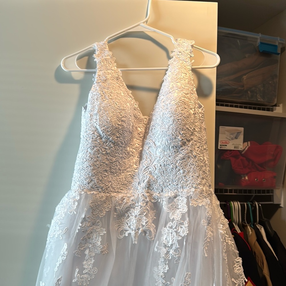 Gorgeous wedding dress. Never Worn. Brand new with the tags on. Size 14.